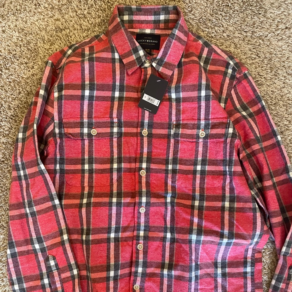 Lucky brand red flannel NWTs. Size M